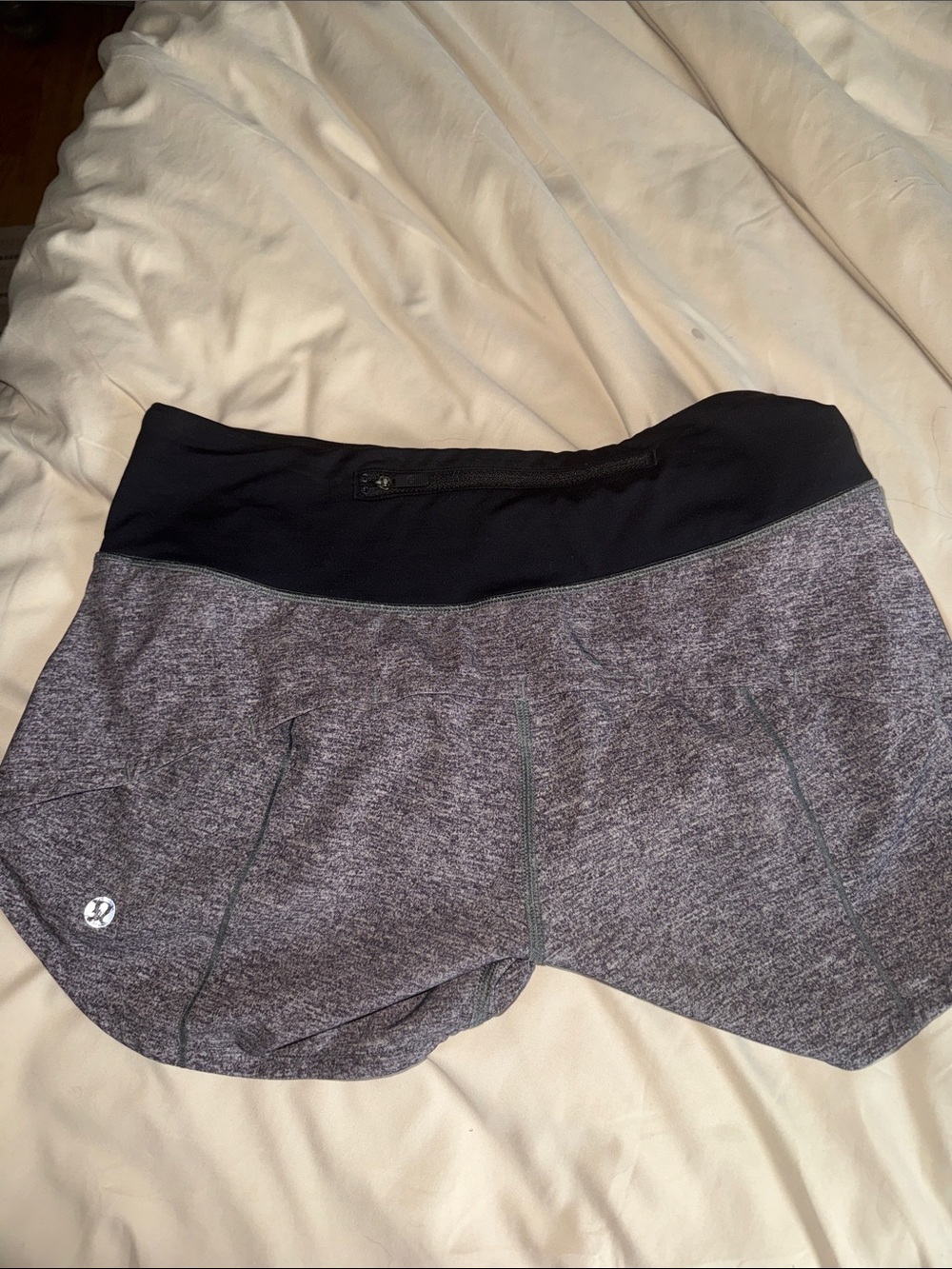 lululemon athletica Black Waistband Heather Gray Athletic Shorts